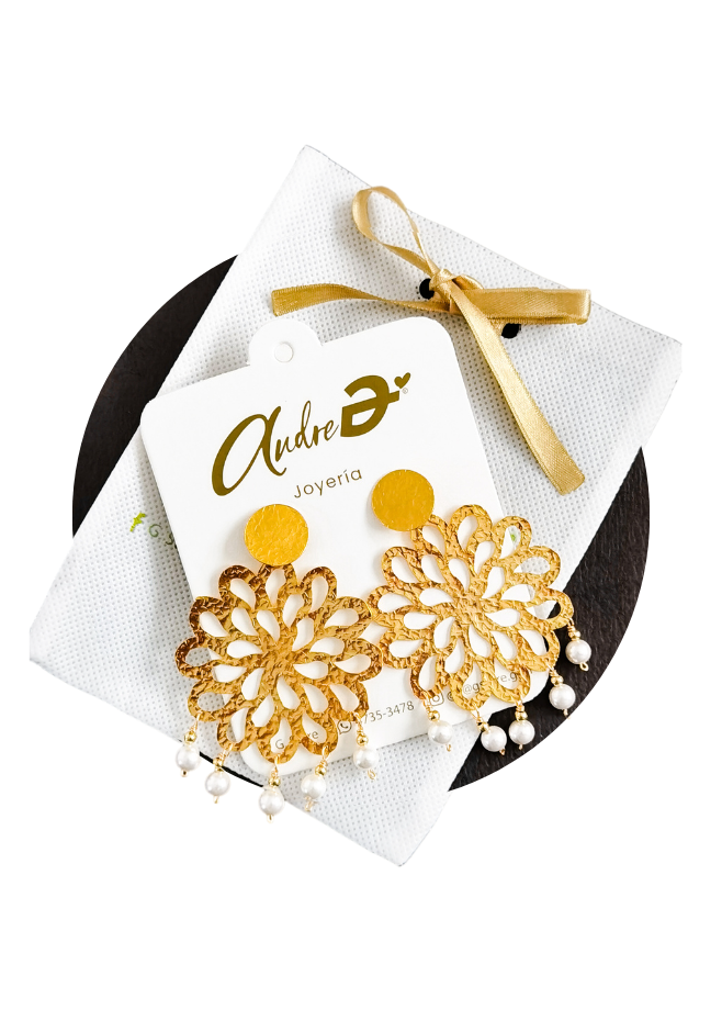 Aretes bañados en oro de 24K