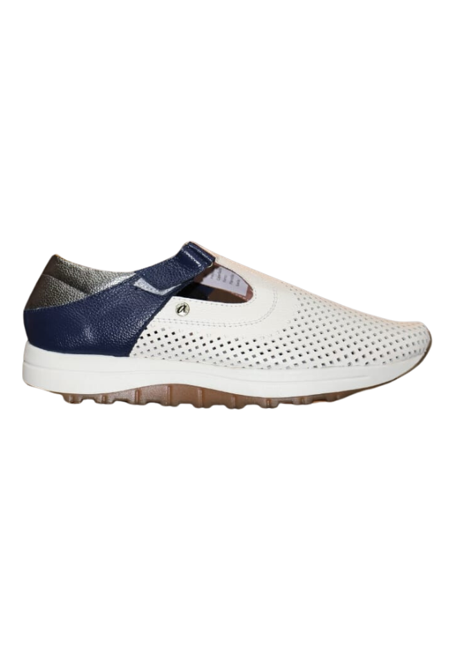 Tenis Deportivo Blanco con talón azul AndreG
