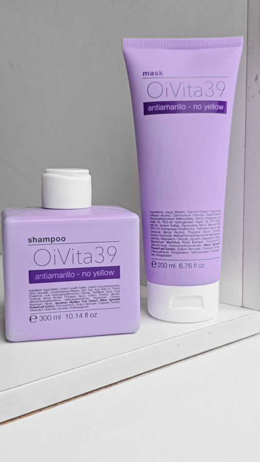 OiVita39 antiamarillo - no yellow Shampoo 300ml Mascarilla 200ml