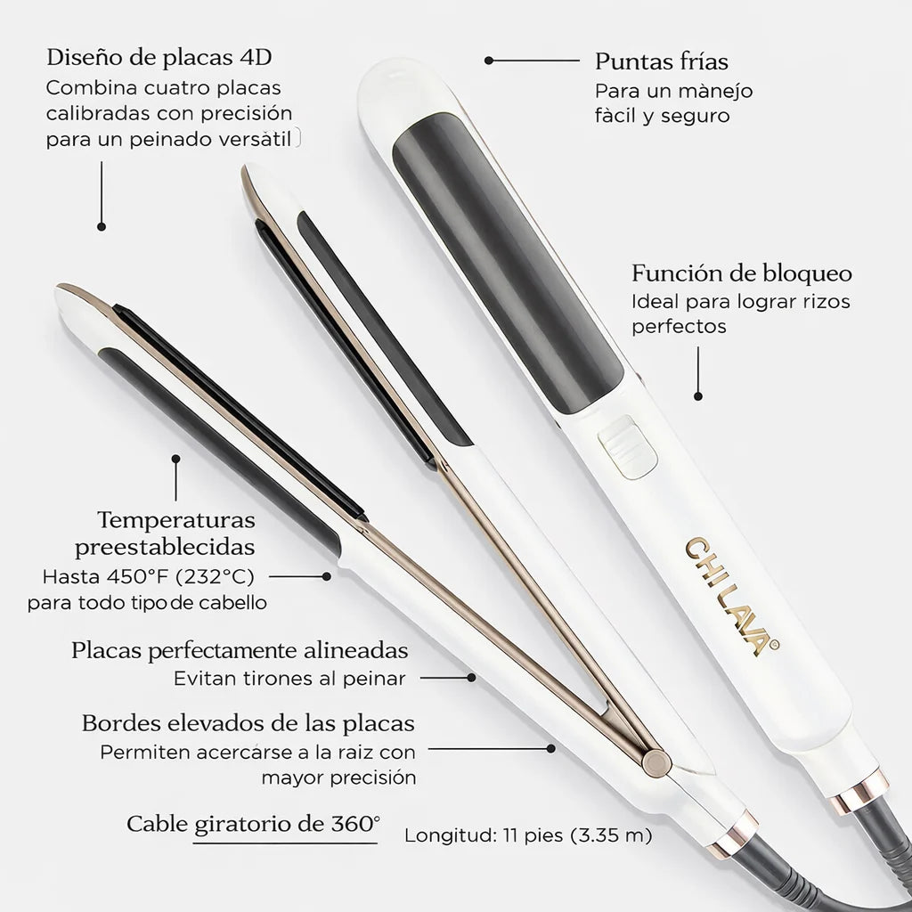 CHI LAVA 4D Hairstyling Iron | Plancha profesional 4 placas