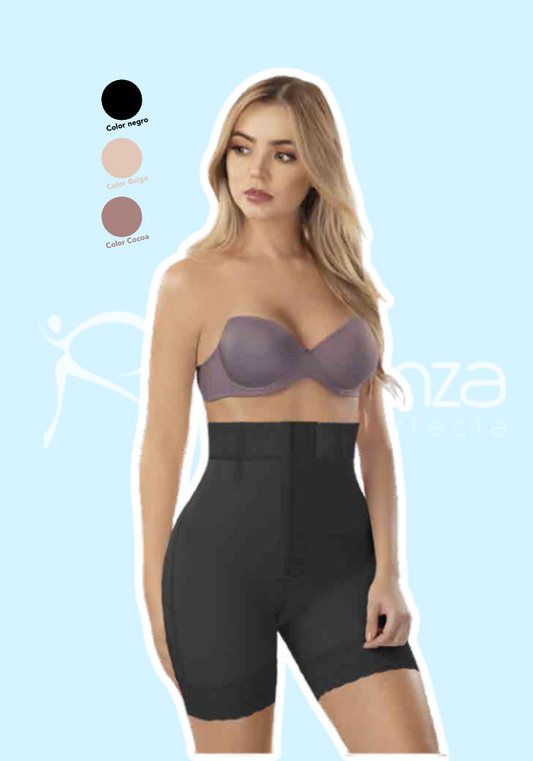 Mod. 3325 Short Powernet Cintura Alta con Broches al frente
