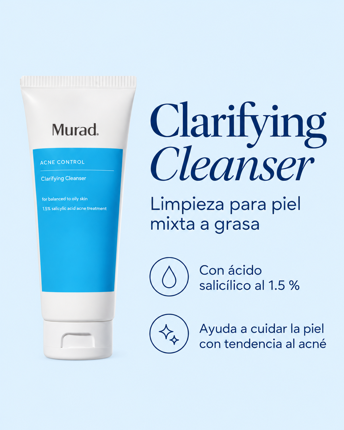 Murad Clarifying Cleanser 200 ml | Limpiador facial con ácido salicílico
