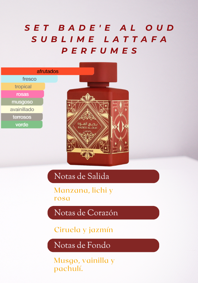 Set Bade'e Al Oud Sublime de Lattafa