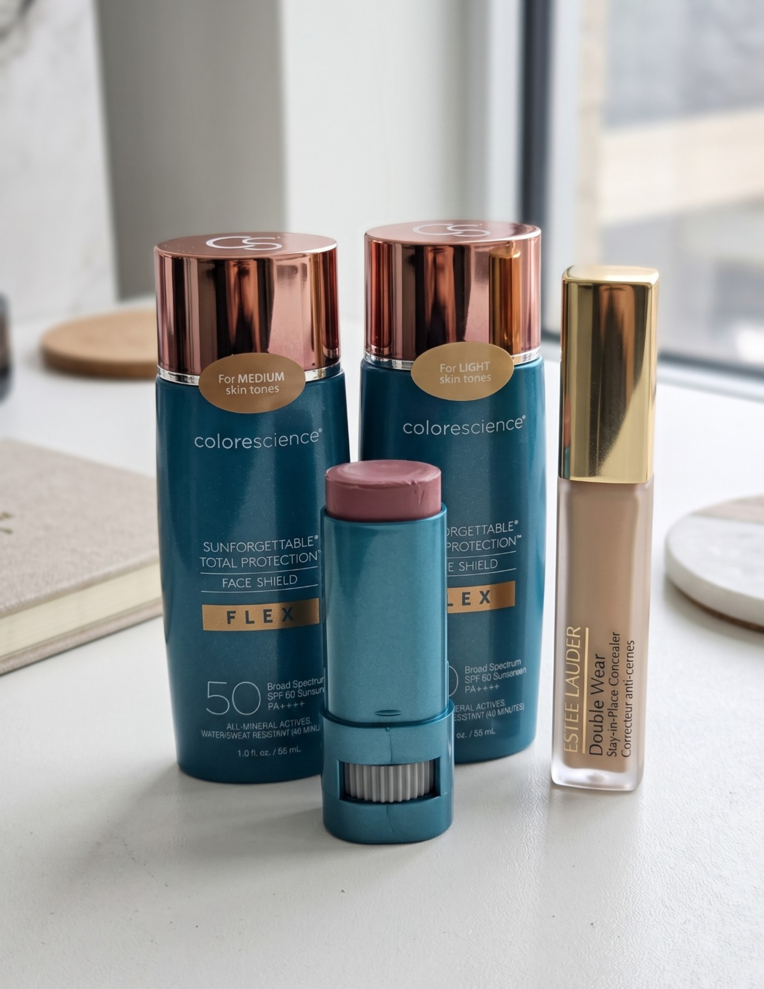 Bundle Colorescience + Estée Lauder – Protección, Color y Corrección 4 Piezas