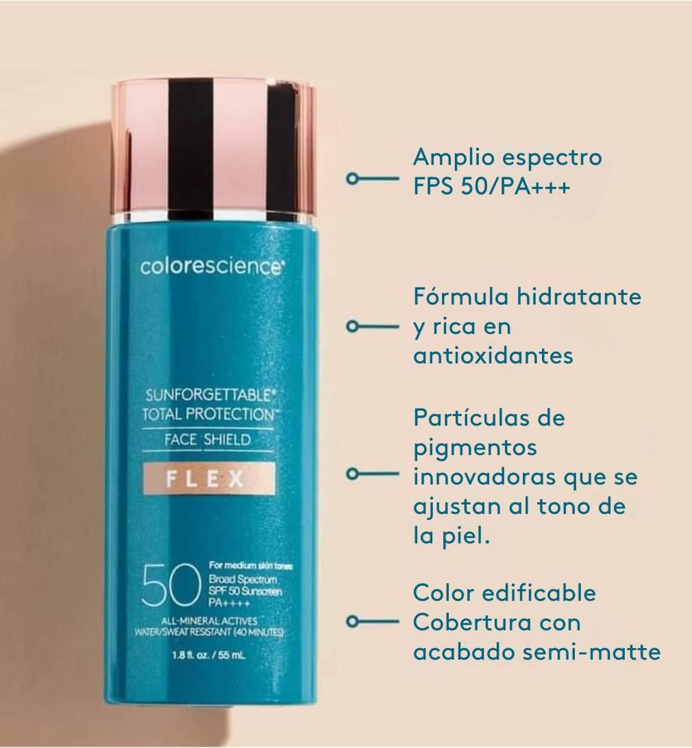 Colorescience Face Shield Flex SPF 50 | Protector solar con color