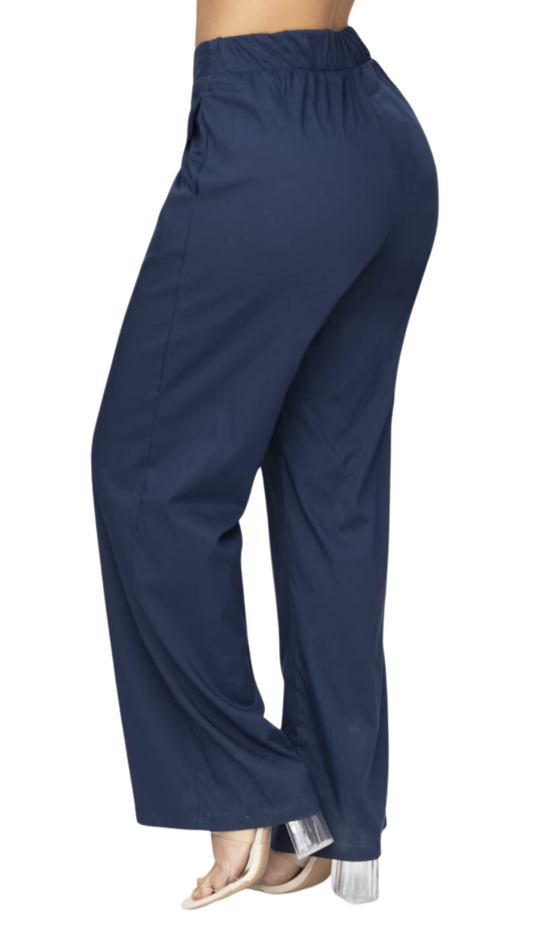 Pantalón Azul Palazzo de Mujer