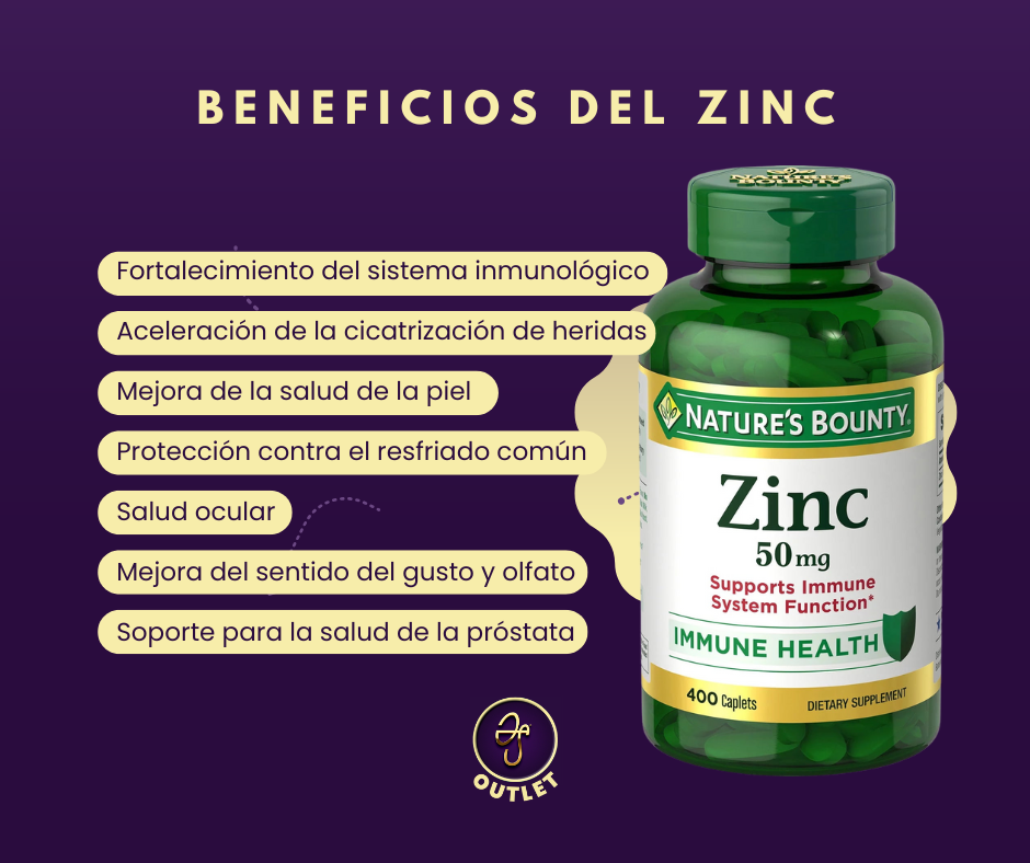 ZInc Natures Bounty 400 tabletas 50mg
