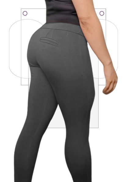 Leggins Skinny Levantacola Gris Oscuro