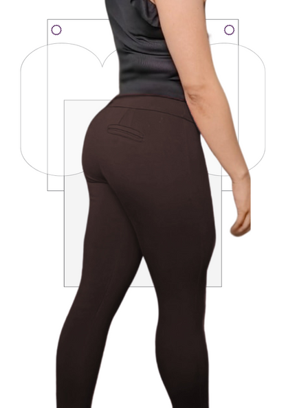 Leggins Skinny Levantacola Café