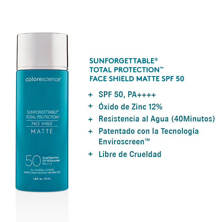 Colorescience Face Shield Matte SPF 50 | Protector solar matificante